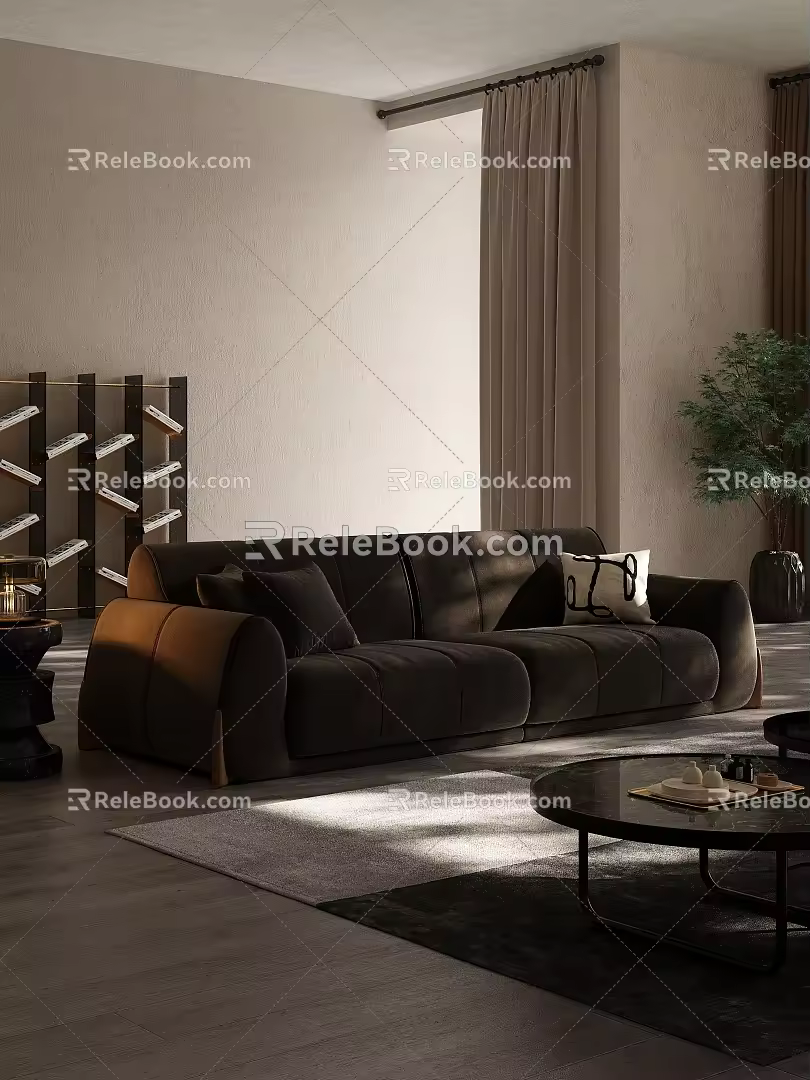 Modern double sofa 3d model
