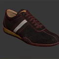 Black Leather Casual Shoes With White Stripes Yellow Sole And Classic Design