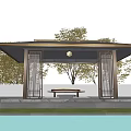 New Chinese Pavilion Landscape Pavilion Courtyard Pavilion Gazebo 3d model