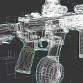 Modern Tactical Rifle With Scope Magazine Tactical Grip And Black White Design