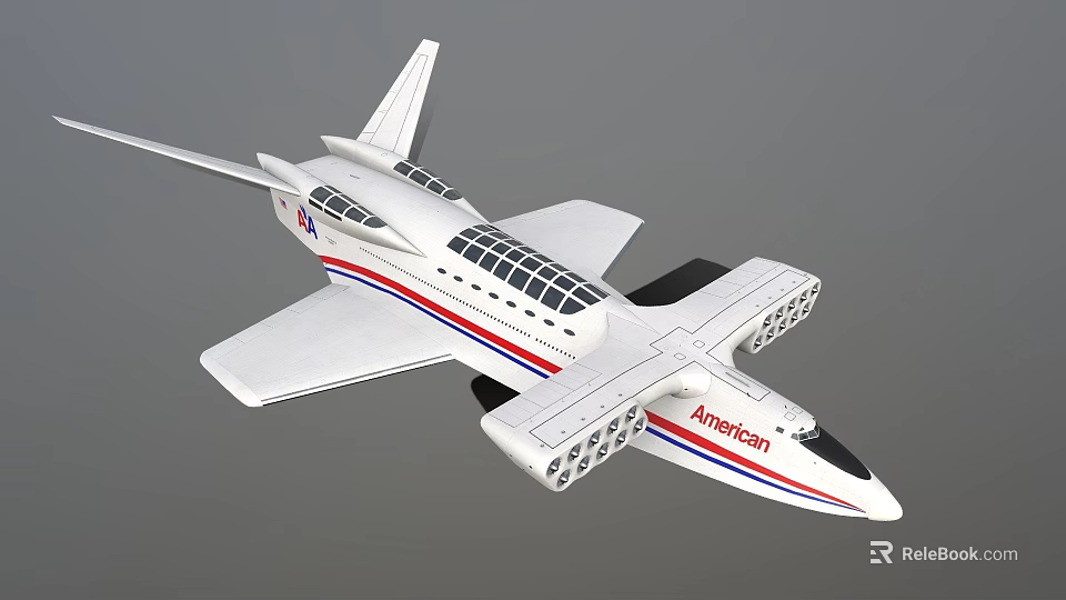 American Space Shuttle Model Featuring White Body Red Blue Stripes Windows Wings And Engine Details 3d model 