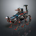 Modern robot dog mecha warrior mecha soldier machine armor 3d model