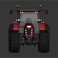 Modern Red Tractor Working On Farmland Terrain For Agricultural Use