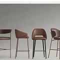 Various Style Bar Stools With Upholstered Seats And Metal Frames In Different Colors