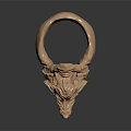 Unique Copper Colored Wolf Head Ring With Open Mouth And Mane Detail