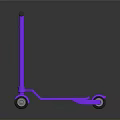 Stylish Metallic Purple Scooter With Shiny Surface And Black Handlebar