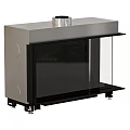 Component Featuring Rectangular Main Structure Transparent Front Panel Black Silver Design And Wheels