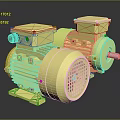 Two Yellow Industrial Electric Motors With Robust Design And High Efficiency