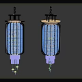Japanese Style Woven Lampshade Chandeliers With Metal Frame And Decorative Pendants
