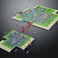 Animal Themed 3D Model Layout Including Roads Bridges And Green Spaces