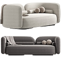 Casual Sofa Combination Casual Sofa Living Room Sofa Double Sofa Pillow Pillow Home Furniture Simple 3d model