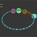 Pink And White Beaded Bracelet With Circular Decorative Elements