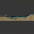 3D Topographic Terrain Model Featuring Mountain Roads Green Areas And Wooden Base