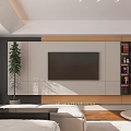 Modern Living Room Interior With Large Windows Snowy Landscape Beige Sofa And Wooden Flooring