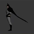 Batman 3D Model Cartoon Character With Black Cape And Gray Suit