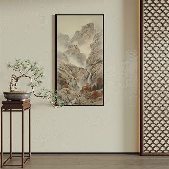 New Chinese Landscape Painting Decorative Painting 3d model