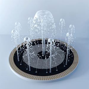 modern fountain 3d model