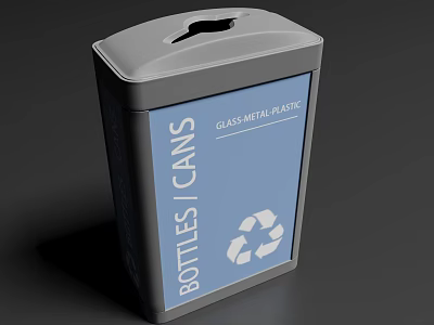 Sleek Modern Recycling Bin For Sorting Bottles Cans Glass Metal And Plastic Recyclable Waste 3d model