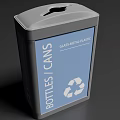 Sleek Modern Recycling Bin For Sorting Bottles Cans Glass Metal And Plastic Recyclable Waste