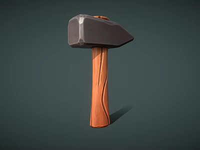 Sturdy Weapon Hammer With Solid Metal Head And Ergonomic Wooden Handle Design 3d model