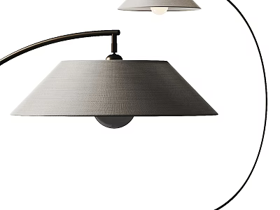 Modern Curved Floor Lamp With Fabric Shade For Living Room Contemporary Home Decor 3d model