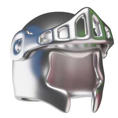 Silver Metallic Helmet Shaped Decorative Ornament Combination For Modern Home Decor 3d model
