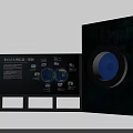 Technology Culture Exhibition Display With Blue Earth Model And Information Graphics