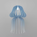 Modern Jellyfish Shaped Chandelier With Gradient Blue And White Flowing Strips