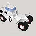 Heavy Duty Utility Vehicle With Large Tires Dual Exhaust Pipes And White Cab