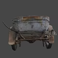 Vintage Classic Car With Rusted Body And Old Fashioned Steering Wheel Design