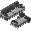 B B italia Atoll sofa bench multiplayer sofa leather sofa modern sofa brand sofa 3d model