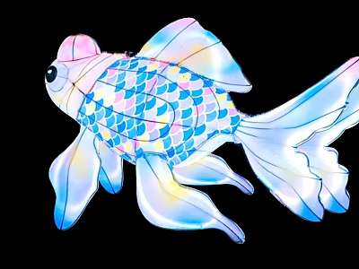 Modern New Year Goldfish Glow Lantern 3d model Modern New Year Goldfish Glow Lantern 3d model