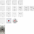 Various Modern Switch Panels With Socket Outlets And Control Switches In Different Designs 3d model