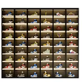 Shoe Rack With Various Colorful Shoes Neatly Arranged On Multiple Shelves