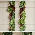 Living Plant Wall Design With Green Leaves And Brown Foliage On Light Colored Indoor Wall
