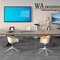 Conference Table and Chair Lecture Desk Conference Room 3d model