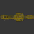 Modern Combat Rifle With Green Design Top Mounted Scope Drum Magazine And Ventilated Barrel