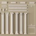 Various Gypsum Molding Designs With Ornate Patterns And Column Details For Interior Decoration