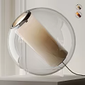 Modern Transparent Spherical Table Lamp With Beige Light Body And Metallic Accents For Home Decor