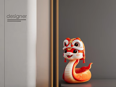 Year of the Snake Doll Year of the Snake Mascot Handset 3d model