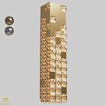 Modern Luxury Gold Wall Lamp With Diamond Shaped Crystal Decor And Glowing Design