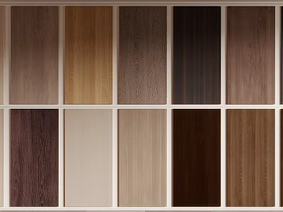 Various Wood Grain Wall Paneling Samples In Different Colors For Home Interior 3d model