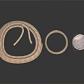 Coiled Braided Rope Small Metal Ring And Worn Bucket Daily Life Items