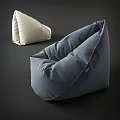 Blue and Beige Bean Bag Chair Modern Design Comfortable Seating for Home Decor