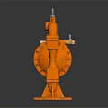 Orange Air Operated Double Diaphragm Pump With Piping And Metal Frame