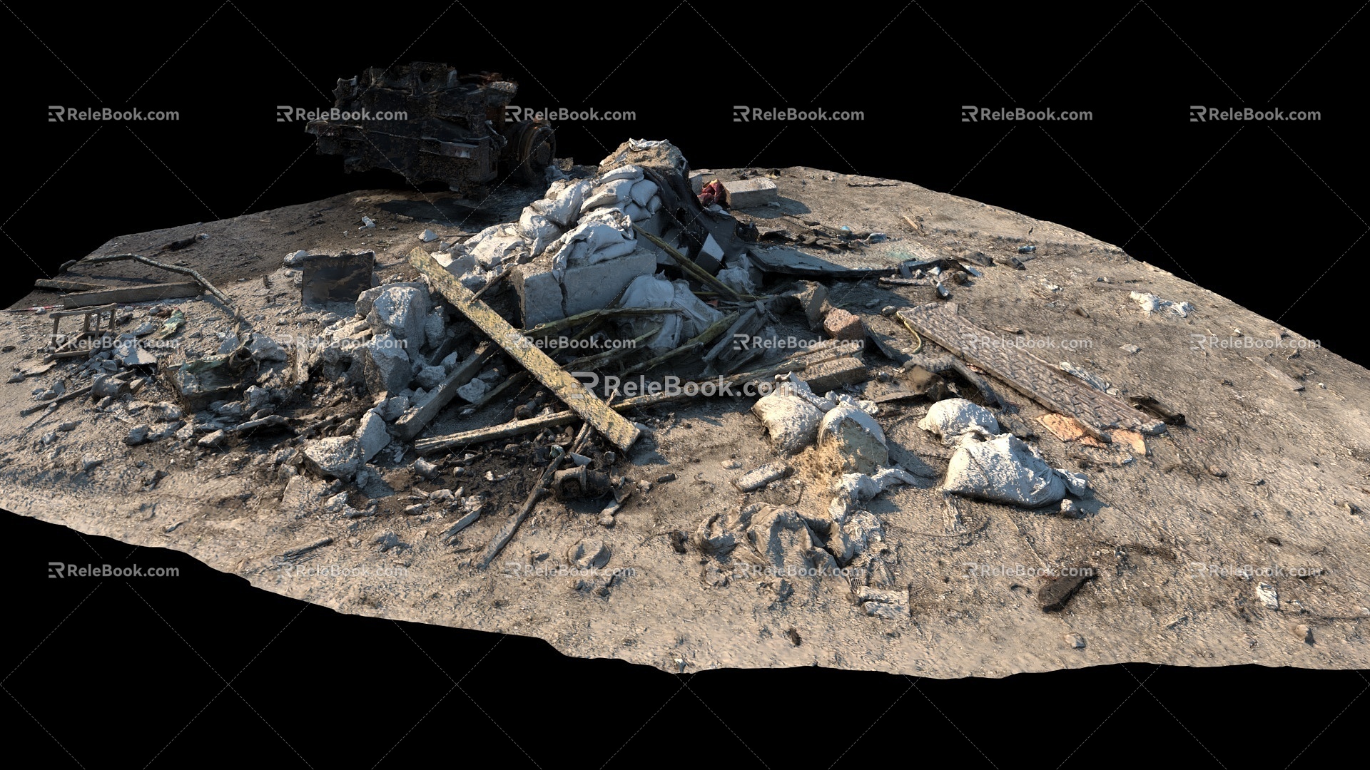 Scanning wreckage Life Ruins Life Scrap Building Ruins Building Wreckage Ruins Residue 3d model