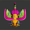 Colorful Mythical Creature With Horns Wings And Vibrant Decorative Patterns