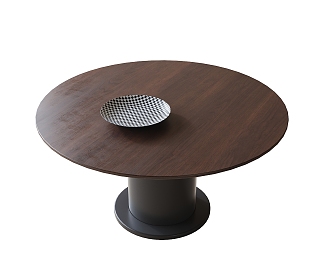 Modern round dining table 3d model