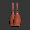 Stylish Orange Leather Handbags with Shoulder Straps and Zipper Pockets