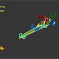 Yellow And Black Dragster Racing Car With MOTUL Logo And Front Wing Accessory